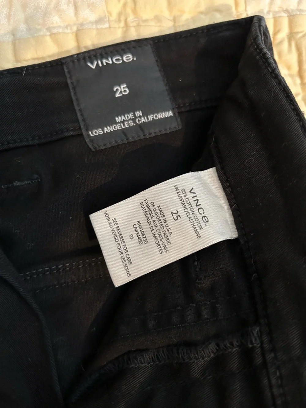 Vince Black Stretch Cotton Utility Pants - Picture 4 of 6